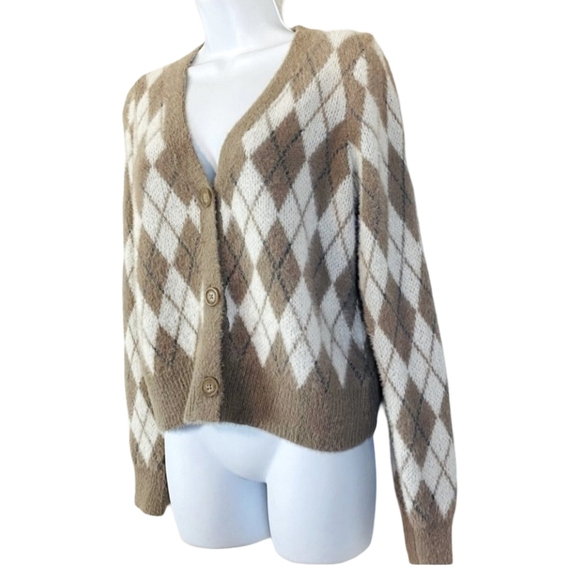 William Rast Argyle Cardigan Small - Picture 2 of 7